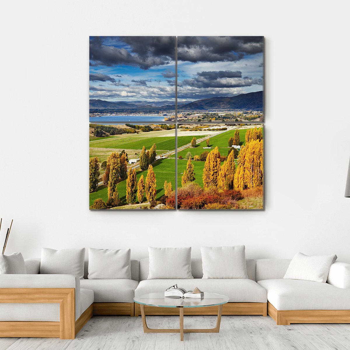 Lake Wanaka In New Zealand Canvas Wall Art-4 Square-Gallery Wrap-17" x 17"-Tiaracle