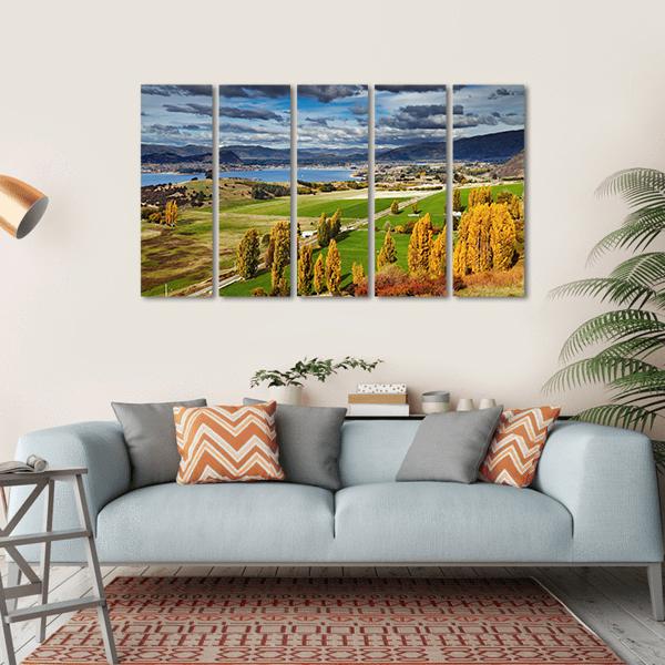 Lake Wanaka In New Zealand Canvas Wall Art-5 Horizontal-Gallery Wrap-22" x 12"-Tiaracle