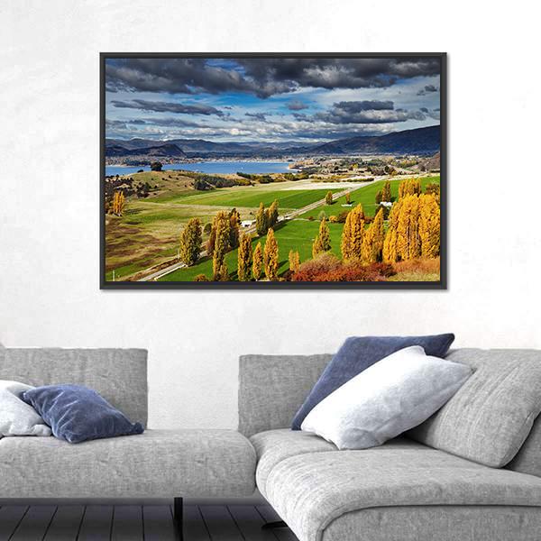Lake Wanaka In New Zealand Canvas Wall Art-5 Horizontal-Gallery Wrap-22" x 12"-Tiaracle