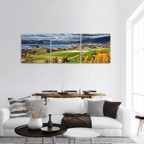 Lake Wanaka In New Zealand Panoramic Canvas Wall Art-3 Piece-25" x 08"-Tiaracle