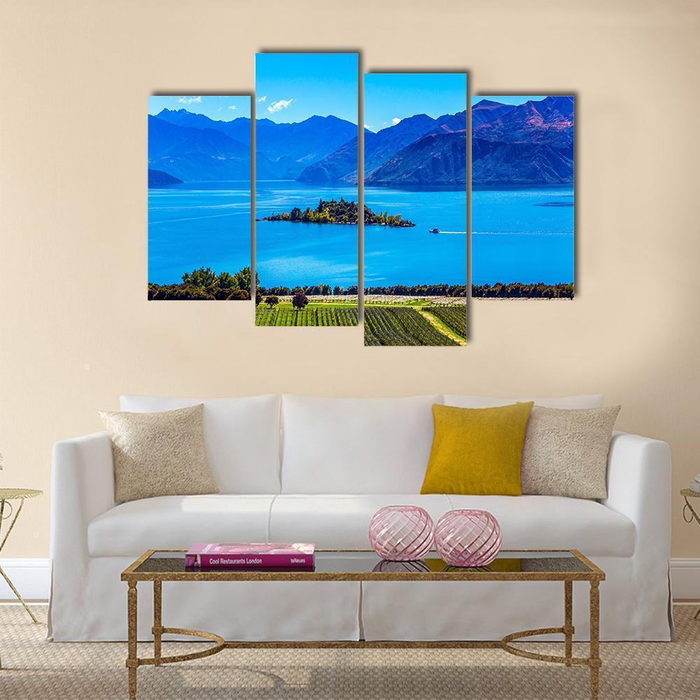 Lake Wanaka Canvas Wall Art-4 Pop-Gallery Wrap-50" x 32"-Tiaracle