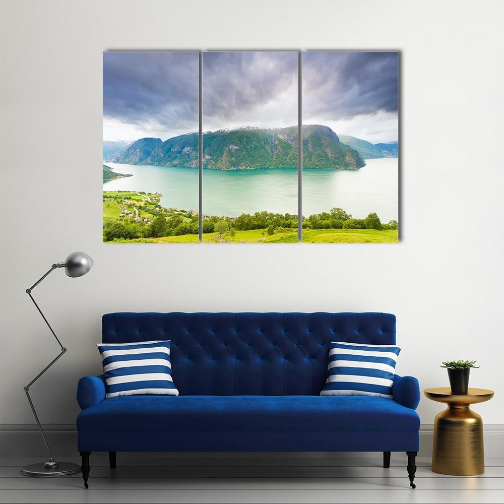 Scenic Nature Landscape Norway Canvas Wall Art-3 Horizontal-Gallery Wrap-37" x 24"-Tiaracle