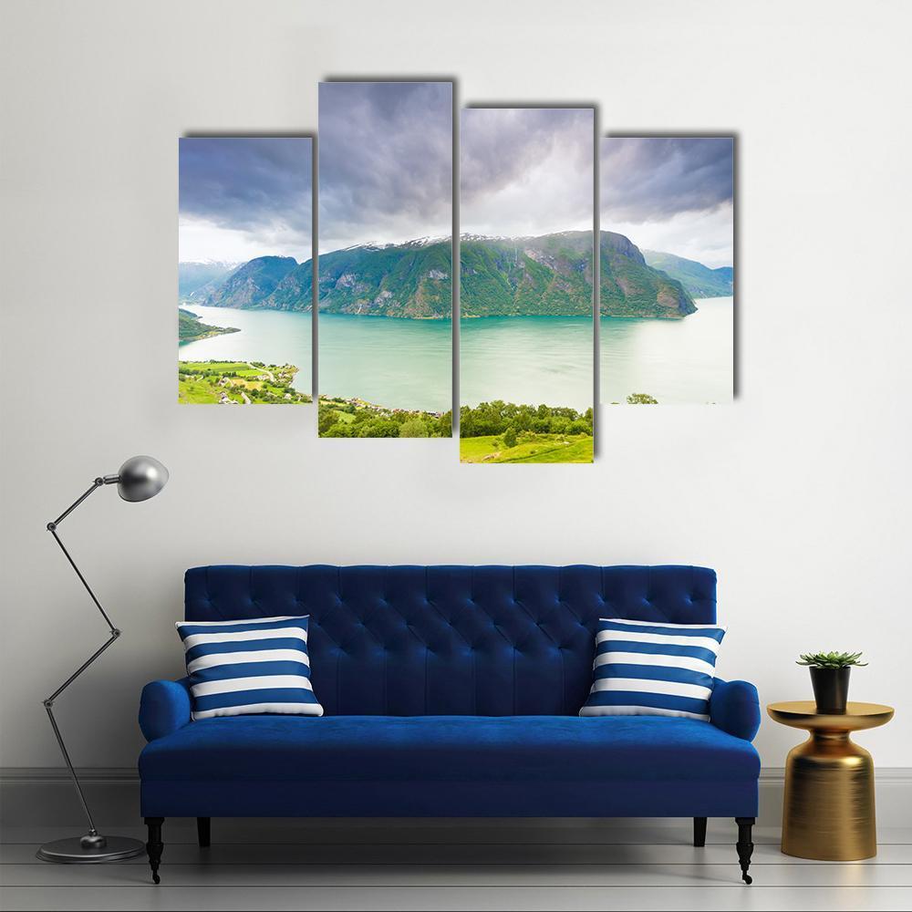 Scenic Nature Landscape Norway Canvas Wall Art-4 Pop-Gallery Wrap-50" x 32"-Tiaracle