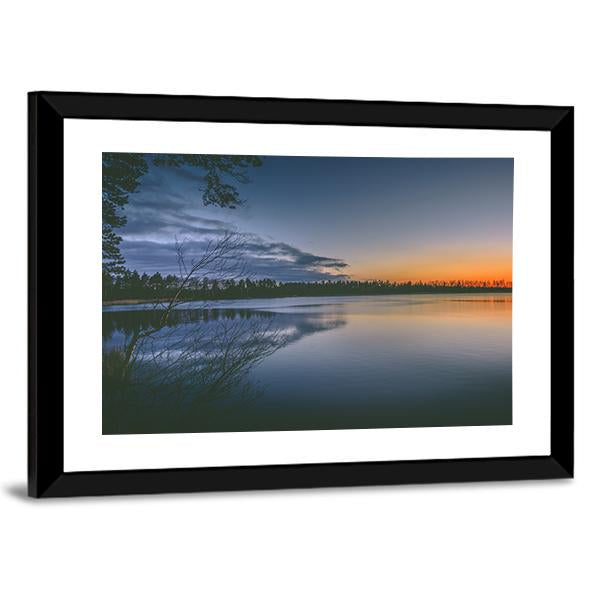 Lake With Clear Sky Canvas Wall Art-3 Horizontal-Gallery Wrap-25" x 16"-Tiaracle