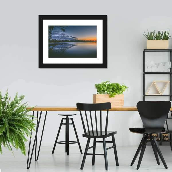 Lake With Clear Sky Panoramic Canvas Wall Art-1 Piece-36" x 12"-Tiaracle