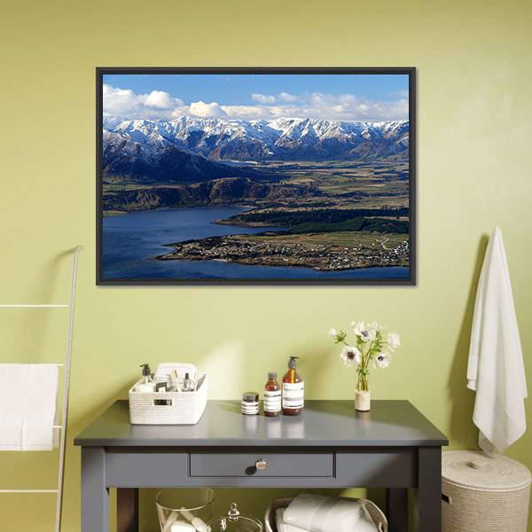 Lake With Mount Roy Canvas Wall Art-1 Piece-Floating Frame-24" x 16"-Tiaracle