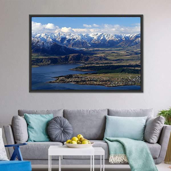 Lake With Mount Roy Canvas Wall Art-5 Horizontal-Gallery Wrap-22" x 12"-Tiaracle