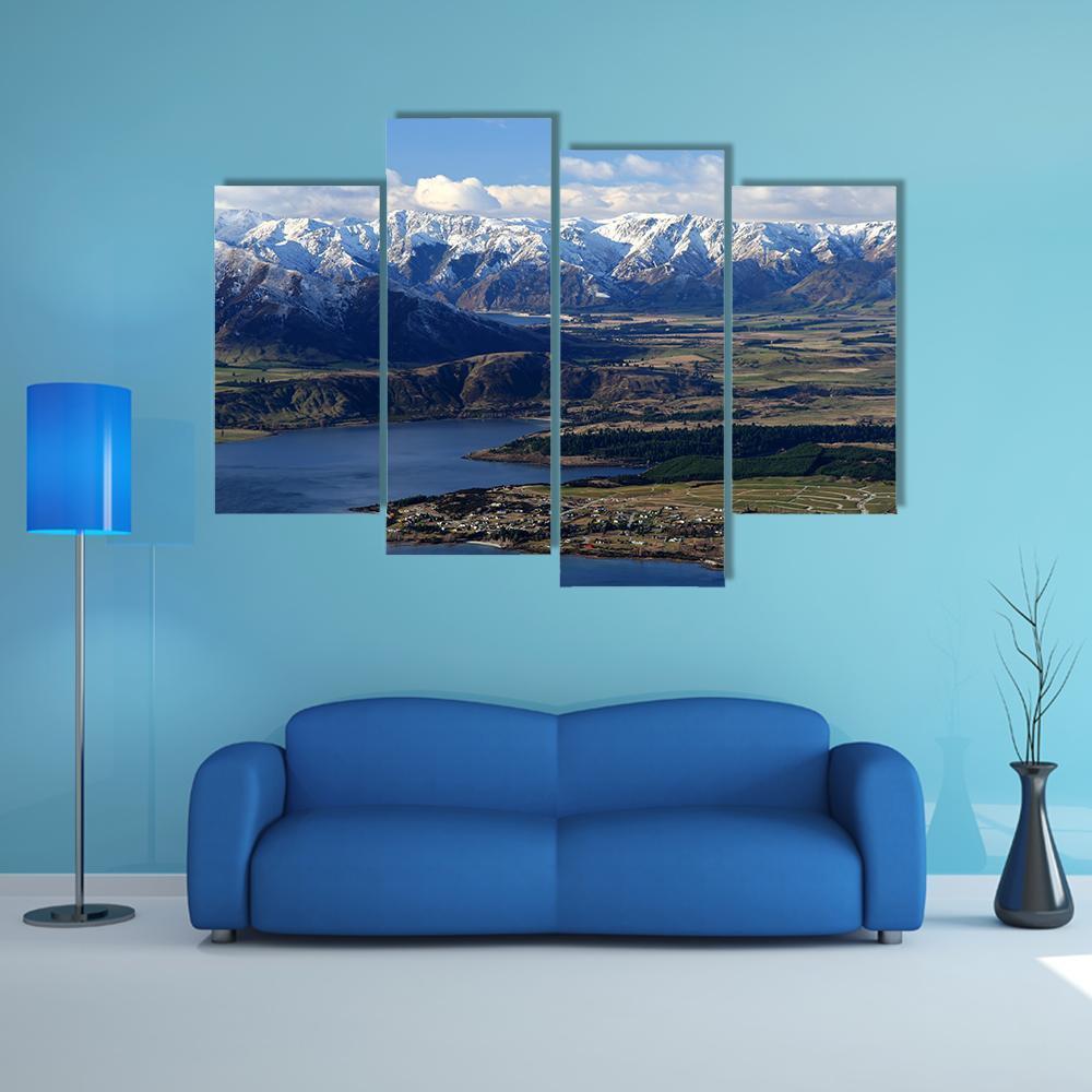 Lake With Mount Roy Canvas Wall Art-4 Pop-Gallery Wrap-50" x 32"-Tiaracle