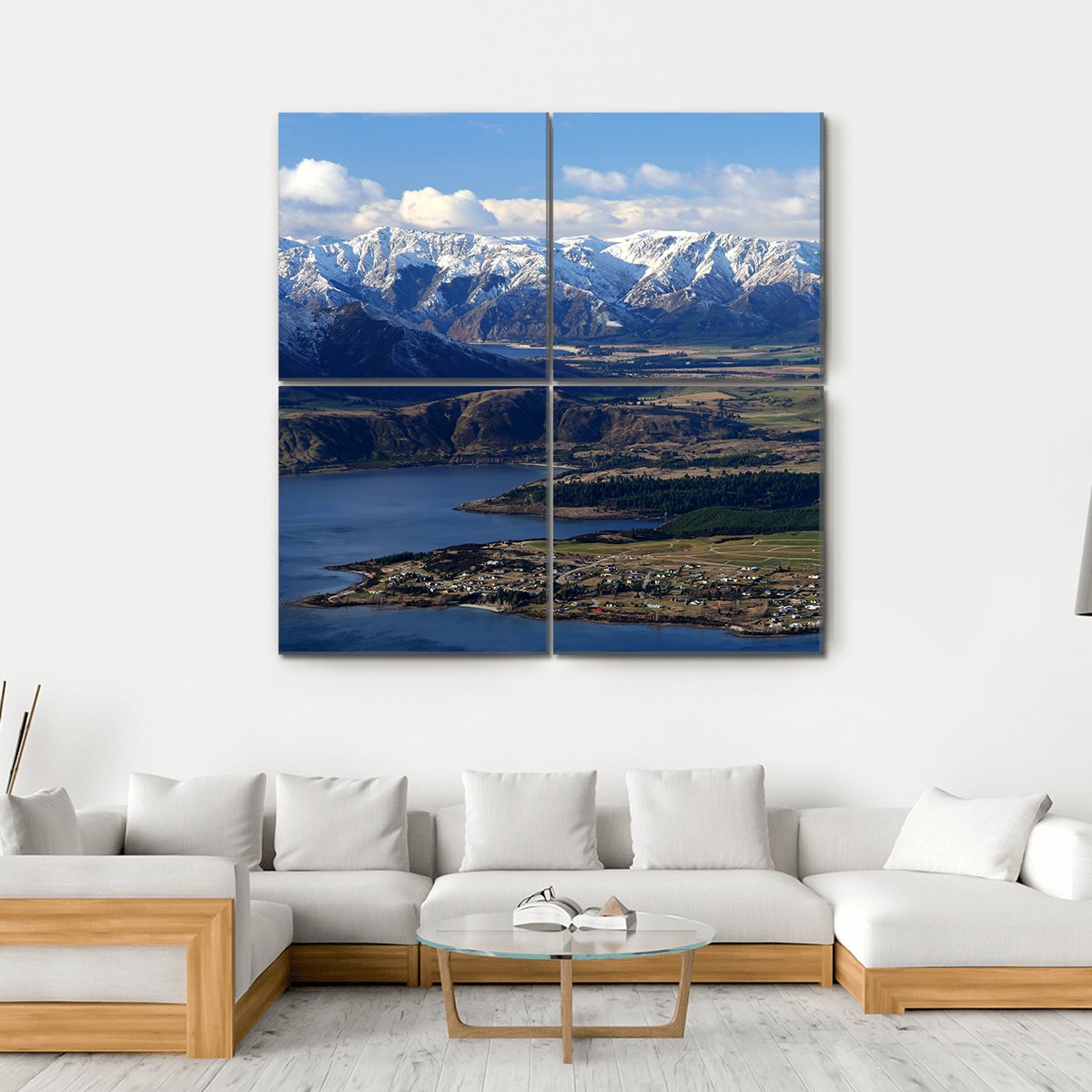 Lake With Mount Roy Canvas Wall Art-4 Square-Gallery Wrap-17" x 17"-Tiaracle