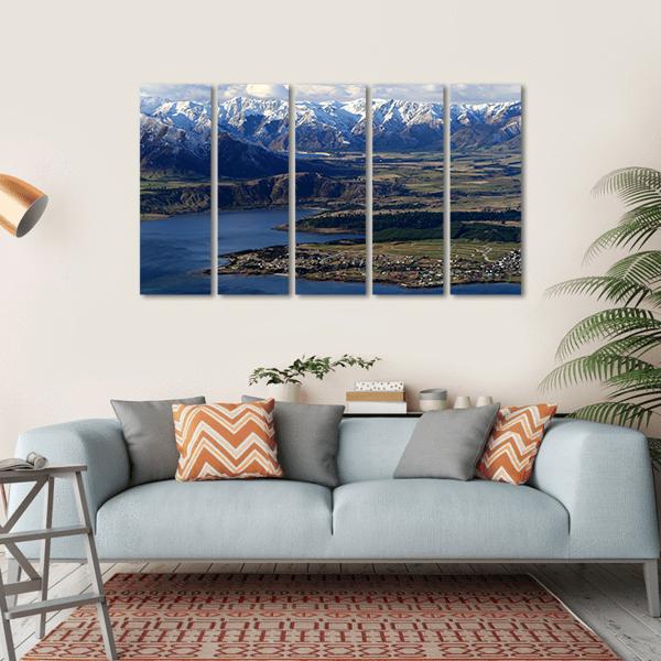Lake With Mount Roy Canvas Wall Art-5 Horizontal-Gallery Wrap-22" x 12"-Tiaracle