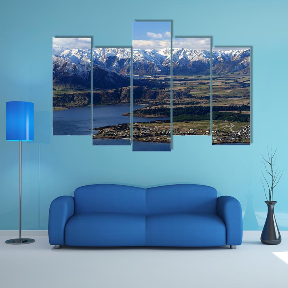 Lake With Mount Roy Canvas Wall Art-5 Pop-Gallery Wrap-47" x 32"-Tiaracle