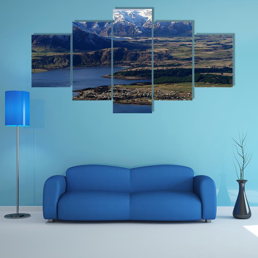 Lake With Mount Roy Canvas Wall Art-5 Star-Gallery Wrap-62" x 32"-Tiaracle
