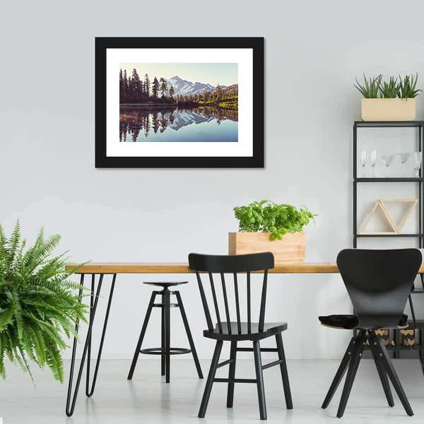 Lake With Mount Shuksan Canvas Wall Art-3 Horizontal-Gallery Wrap-25" x 16"-Tiaracle