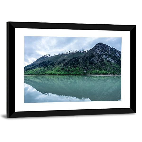 Lake With Mountain Scenery Canvas Wall Art-3 Horizontal-Gallery Wrap-25" x 16"-Tiaracle