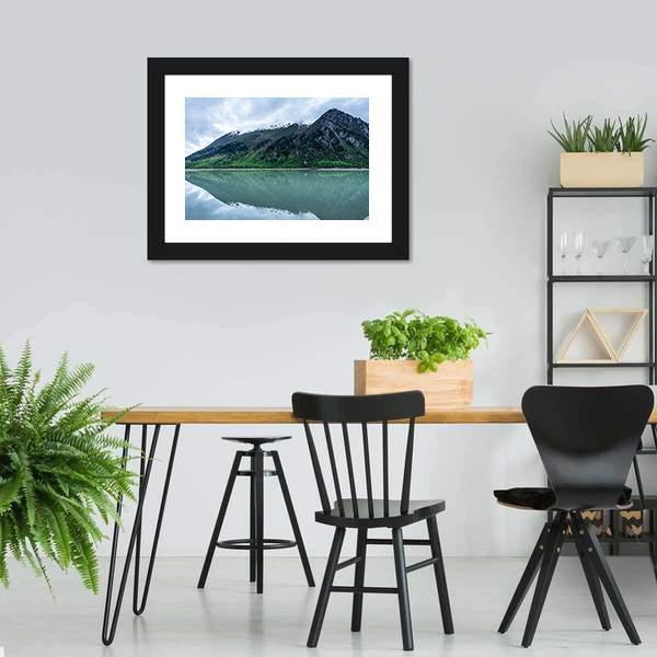 Lake With Mountain Scenery Canvas Wall Art-3 Horizontal-Gallery Wrap-25" x 16"-Tiaracle