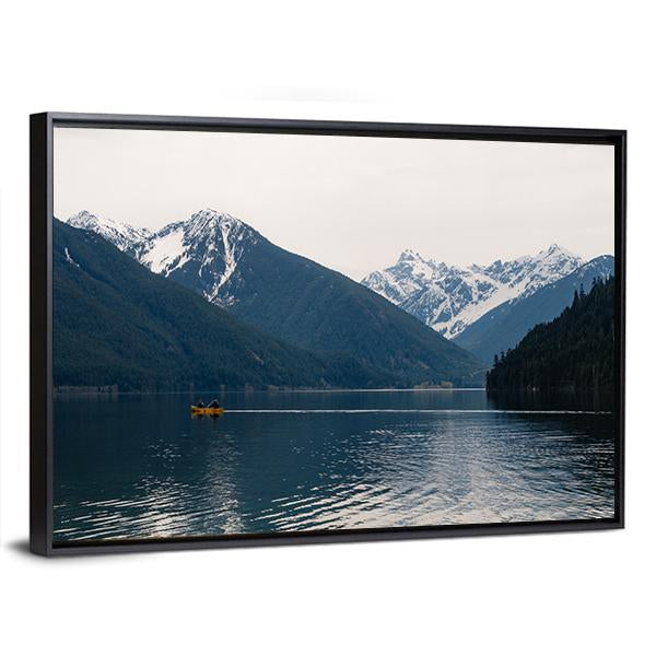 Lake With Mountains Canvas Wall Art-3 Horizontal-Gallery Wrap-25" x 16"-Tiaracle