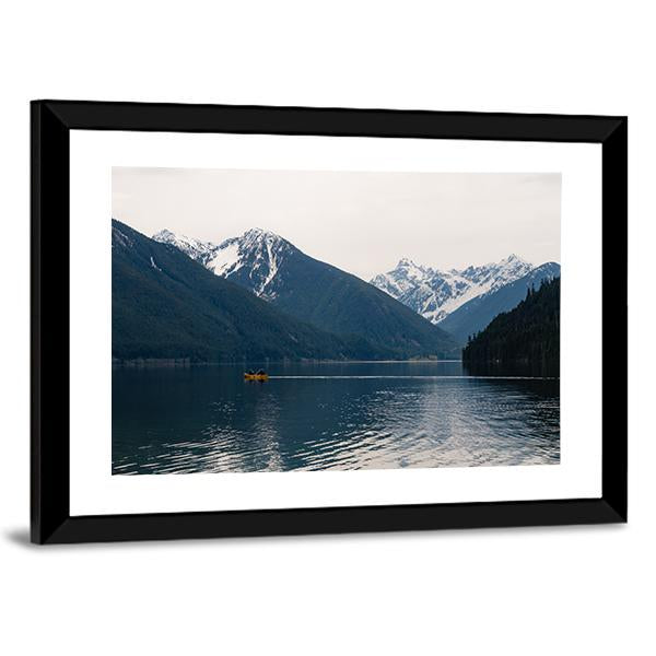 Lake With Mountains Canvas Wall Art-3 Horizontal-Gallery Wrap-25" x 16"-Tiaracle