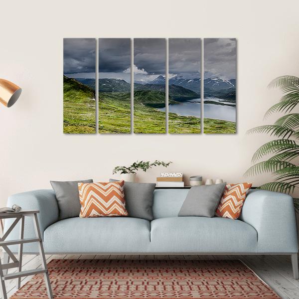 Lake With Mountains Europe Canvas Wall Art-5 Horizontal-Gallery Wrap-22" x 12"-Tiaracle