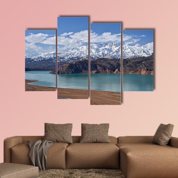 Lake In Uzbekistan Canvas Wall Art-4 Pop-Gallery Wrap-50" x 32"-Tiaracle