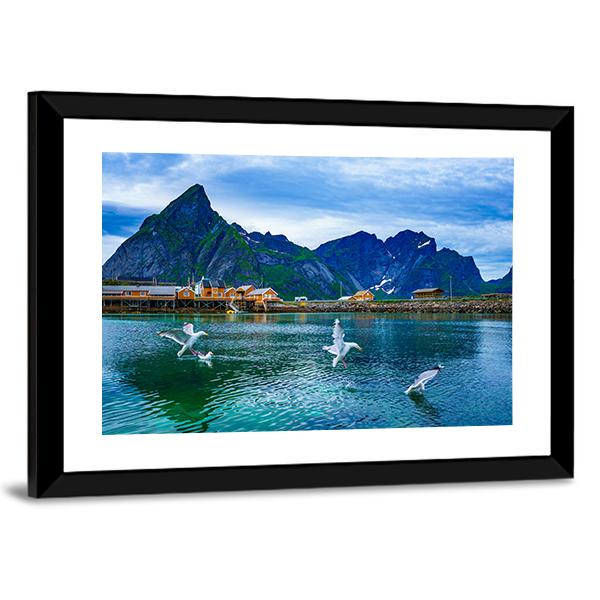 Lake With Mountains Norway Canvas Wall Art-5 Horizontal-Gallery Wrap-22" x 12"-Tiaracle