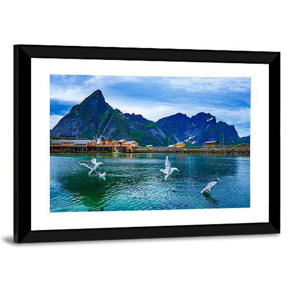 Lake With Mountains Norway Canvas Wall Art-3 Horizontal-Gallery Wrap-25" x 16"-Tiaracle