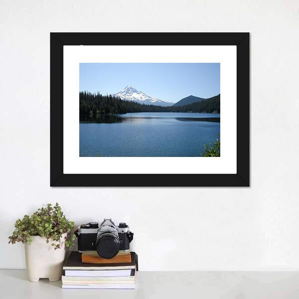 Lake With Mt Hood Canvas Wall Art-1 Piece-Framed Print-20" x 16"-Tiaracle