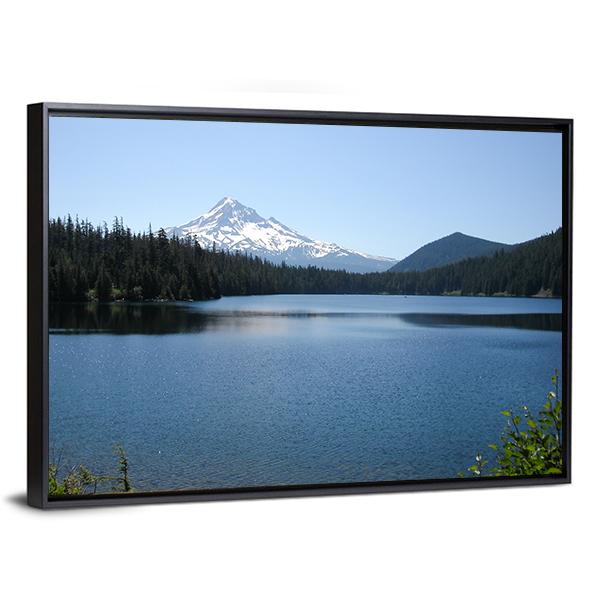 Lake With Mt Hood Canvas Wall Art-3 Horizontal-Gallery Wrap-25" x 16"-Tiaracle