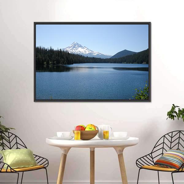 Lake With Mt Hood Canvas Wall Art-3 Horizontal-Gallery Wrap-25" x 16"-Tiaracle
