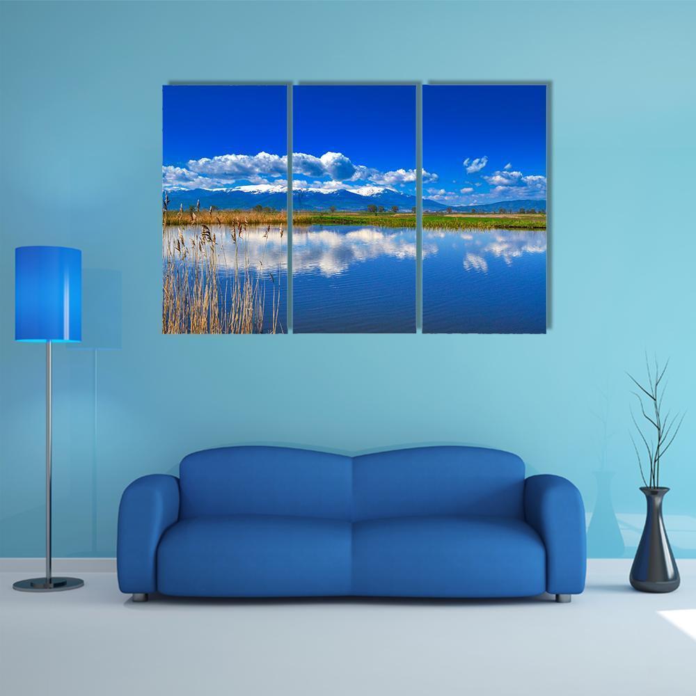 Lake With Reflection Canvas Wall Art-3 Horizontal-Gallery Wrap-37" x 24"-Tiaracle