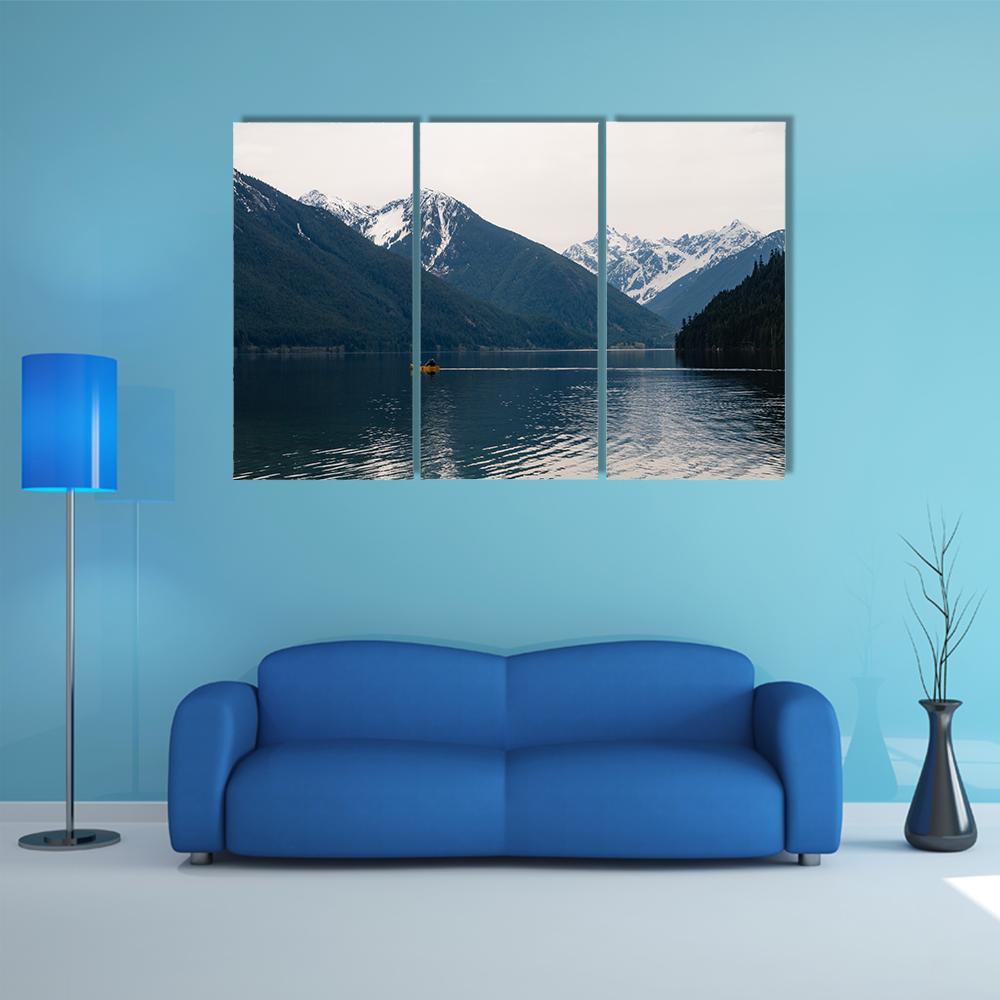 Lake With Mountains Canvas Wall Art-3 Horizontal-Gallery Wrap-37" x 24"-Tiaracle