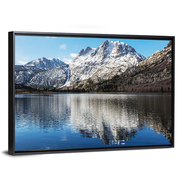 Lake With Sierra Nevada Mountains Canvas Wall Art-3 Horizontal-Gallery Wrap-25" x 16"-Tiaracle