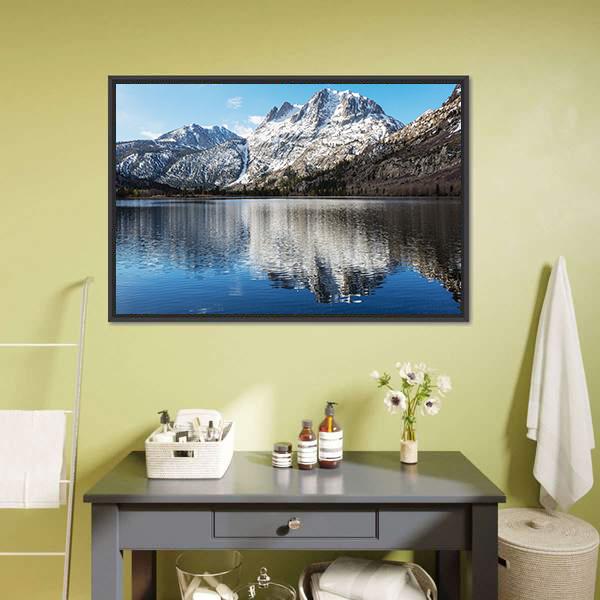Lake With Sierra Nevada Mountains Canvas Wall Art-3 Horizontal-Gallery Wrap-25" x 16"-Tiaracle