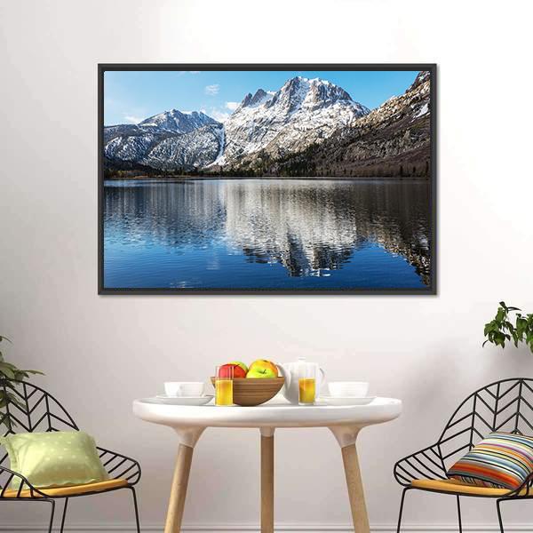 Lake With Sierra Nevada Mountains Canvas Wall Art-3 Horizontal-Gallery Wrap-25" x 16"-Tiaracle