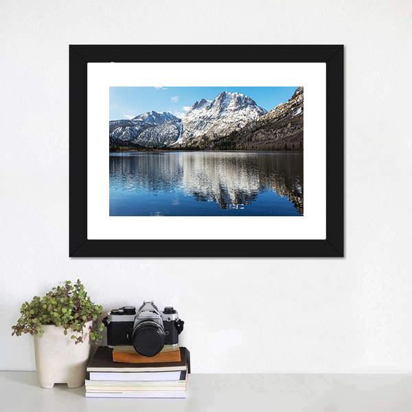 Lake With Sierra Nevada Mountains Canvas Wall Art-3 Horizontal-Gallery Wrap-25" x 16"-Tiaracle