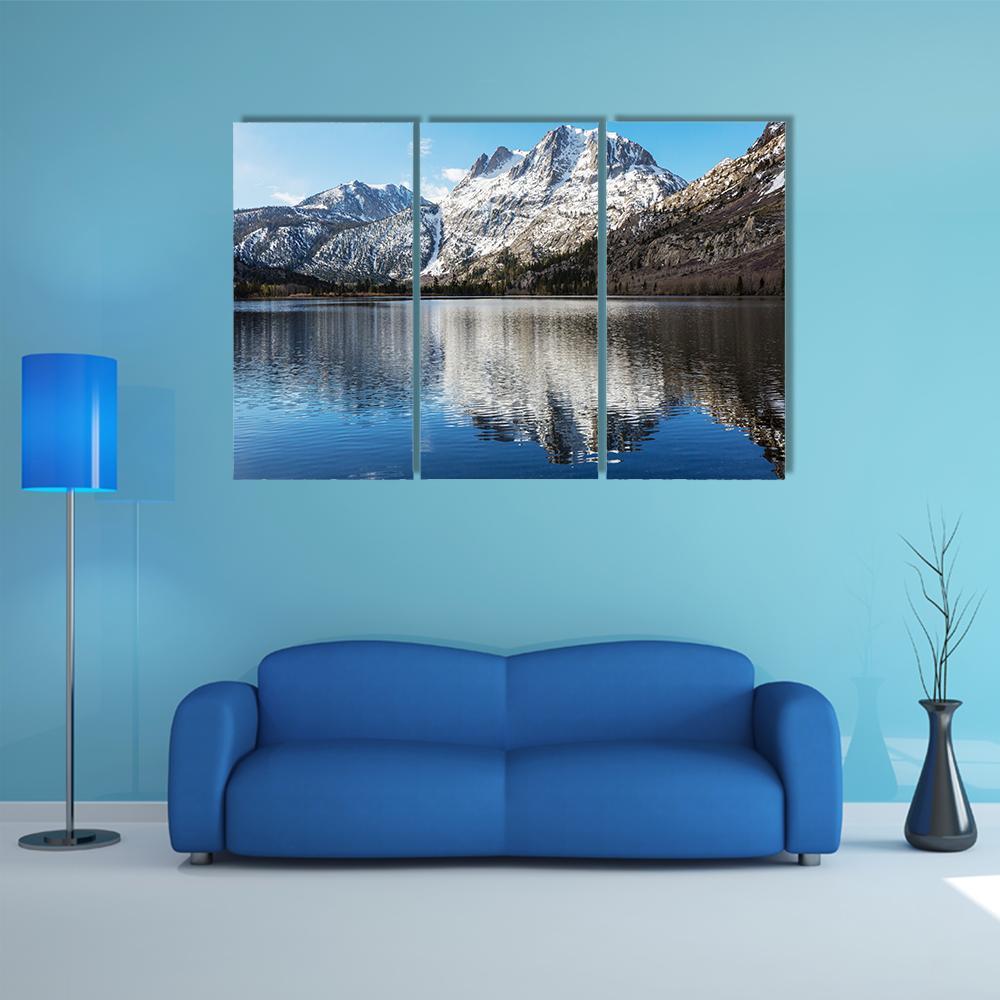 Lake With Sierra Nevada Mountains Canvas Wall Art-3 Horizontal-Gallery Wrap-37" x 24"-Tiaracle