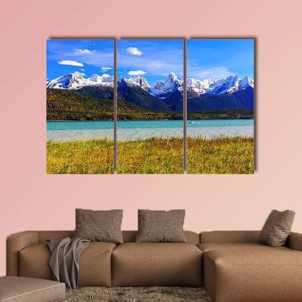 Lake With Sinclair Mountain Canvas Wall Art-3 Horizontal-Gallery Wrap-37" x 24"-Tiaracle