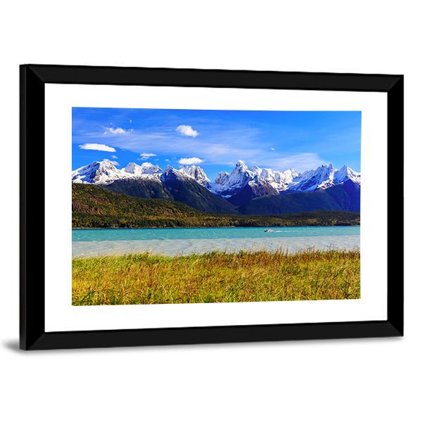 Lake With Sinclair Mountain Panoramic Canvas Wall Art-1 Piece-36" x 12"-Tiaracle