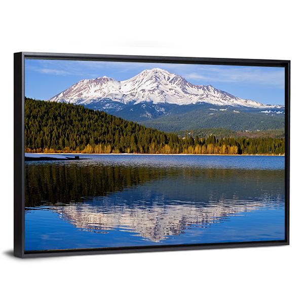 Lake With Snowy Mountain California Canvas Wall Art-3 Horizontal-Gallery Wrap-25" x 16"-Tiaracle