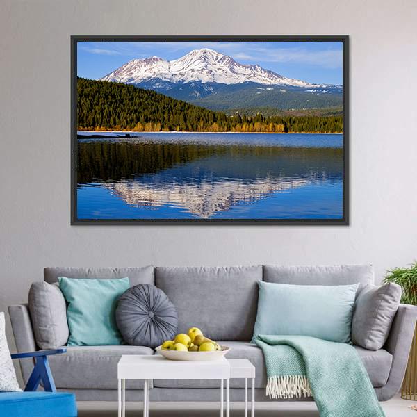 Lake With Snowy Mountain California Canvas Wall Art-3 Horizontal-Gallery Wrap-25" x 16"-Tiaracle