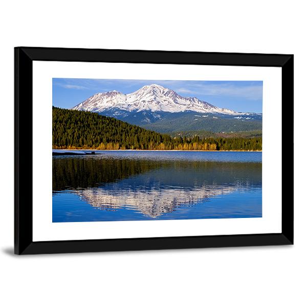 Lake With Snowy Mountain California Canvas Wall Art-3 Horizontal-Gallery Wrap-25" x 16"-Tiaracle