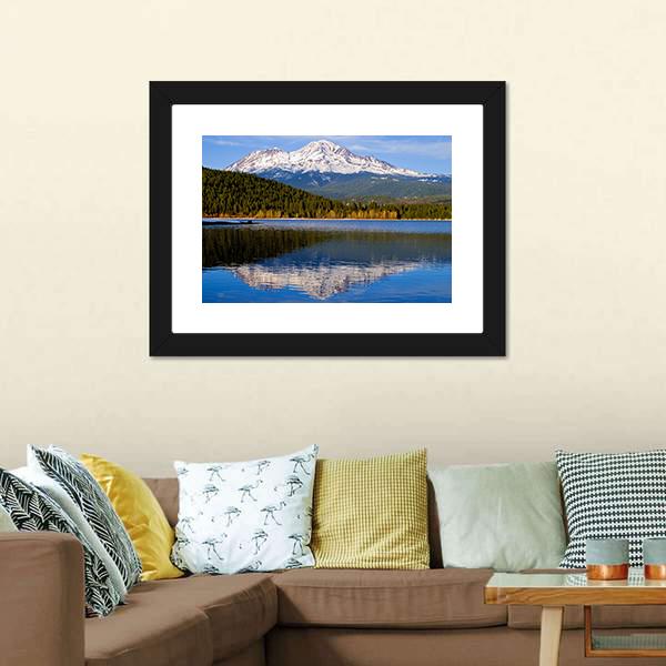 Lake With Snowy Mountain California Canvas Wall Art-3 Horizontal-Gallery Wrap-25" x 16"-Tiaracle
