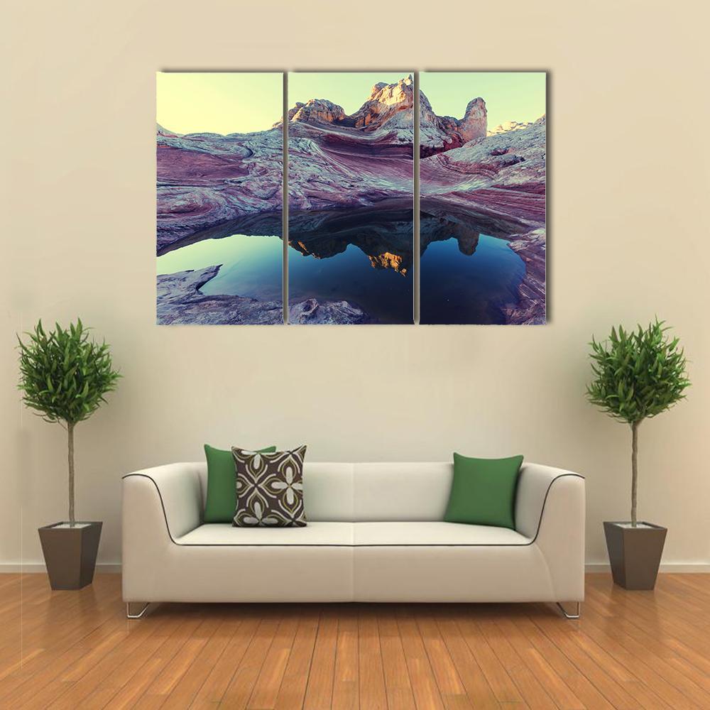 Pond In Vermilion Cliffs Canvas Wall Art-3 Horizontal-Gallery Wrap-37" x 24"-Tiaracle