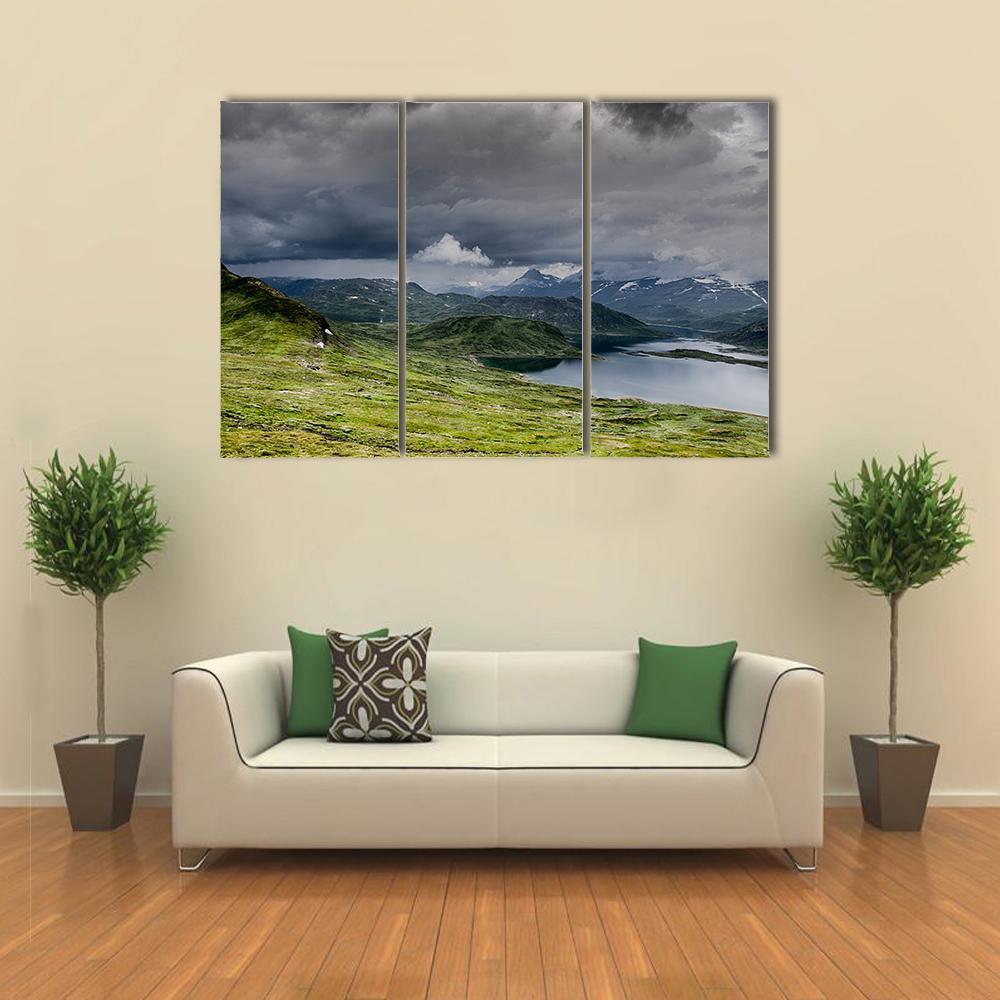 Lake With Mountains Europe Canvas Wall Art-3 Horizontal-Gallery Wrap-37" x 24"-Tiaracle