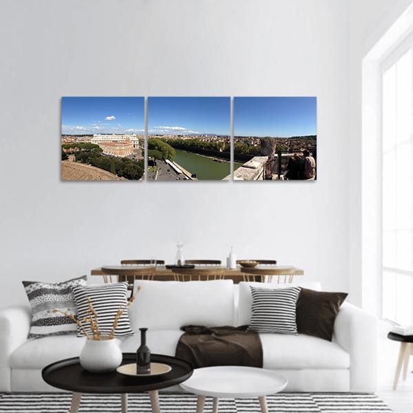 Cityscape Of Italy Panoramic Canvas Wall Art-3 Piece-25" x 08"-Tiaracle