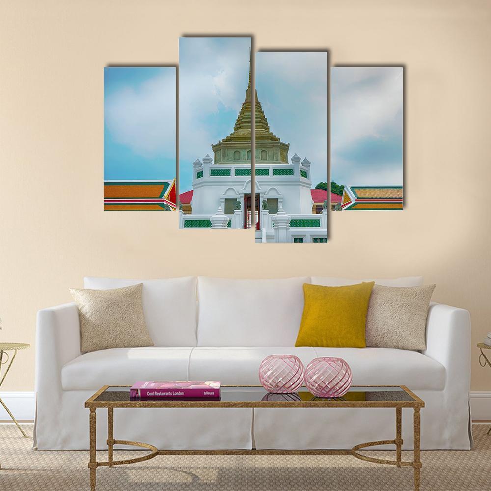 Wat Kaliyamit Woramahawihan Canvas Wall Art-4 Pop-Gallery Wrap-50" x 32"-Tiaracle
