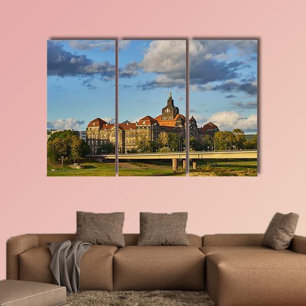 Elegant Baroque City Dresden Canvas Wall Art-3 Horizontal-Gallery Wrap-37" x 24"-Tiaracle