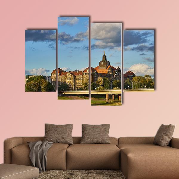 Elegant Baroque City Dresden Canvas Wall Art-4 Pop-Gallery Wrap-50" x 32"-Tiaracle