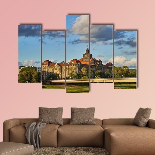 Elegant Baroque City Dresden Canvas Wall Art-5 Pop-Gallery Wrap-47" x 32"-Tiaracle