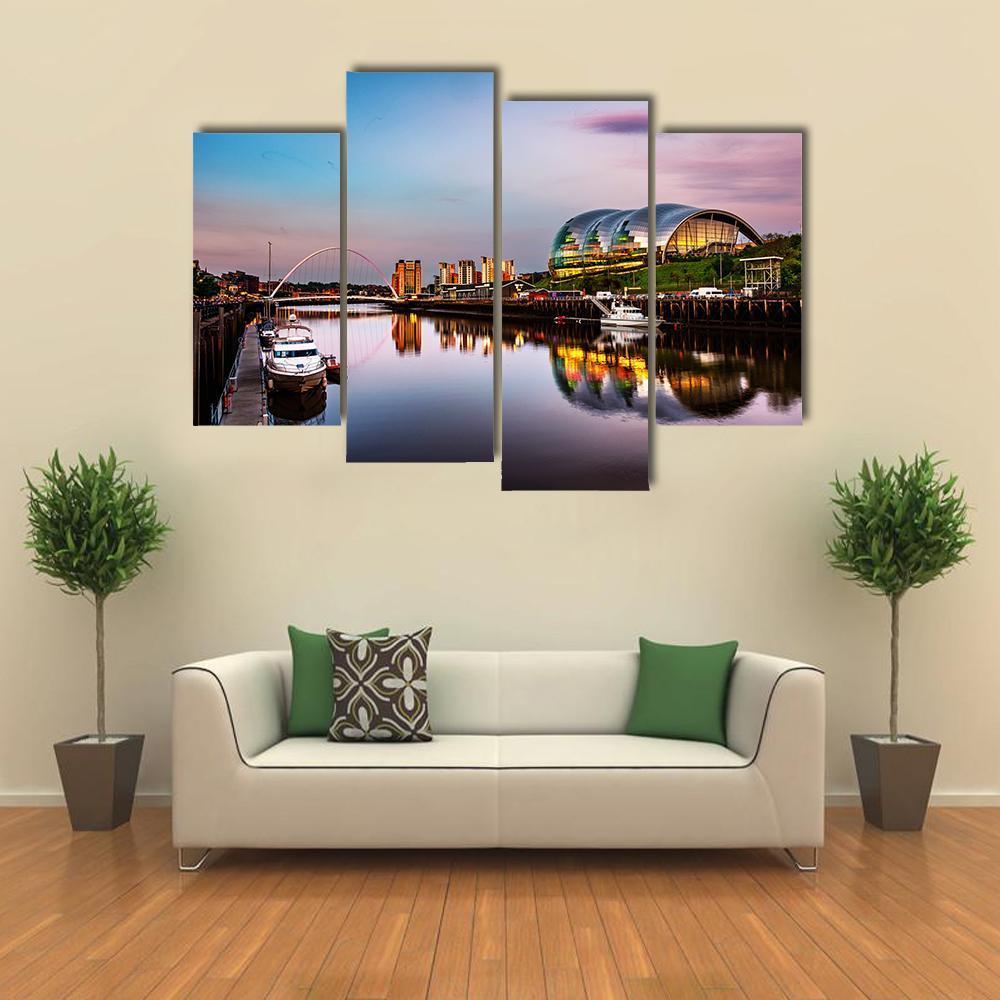 Newcastle Upon Tyne Canvas Wall Art-4 Pop-Gallery Wrap-50" x 32"-Tiaracle
