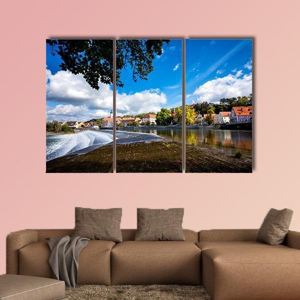 Landsberg Am Lech In Autumn Canvas Wall Art-3 Horizontal-Gallery Wrap-25" x 16"-Tiaracle